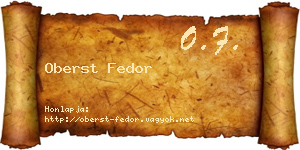 Oberst Fedor névjegykártya